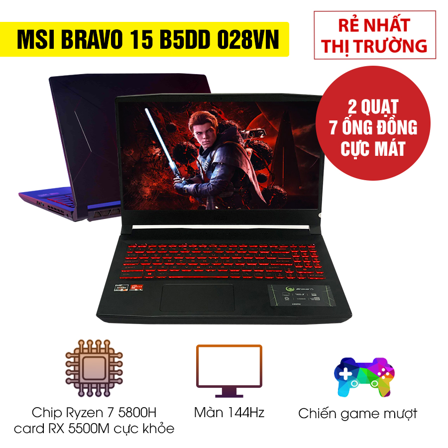 [Mới 100% Full Box] Laptop MSI Bravo 15 B5DD 028VN - AMD Ryzen 7