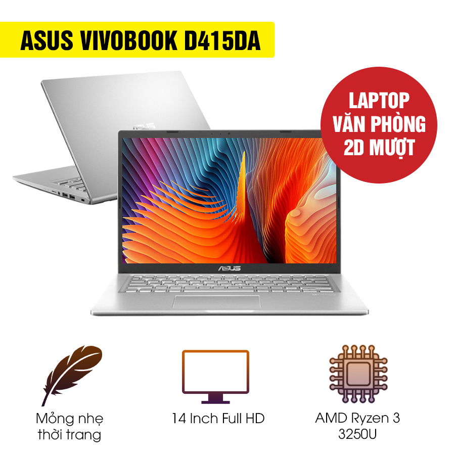 [Mới 100% Full Box] Laptop Asus Vivobook D415DA-EK482T/EK852T - AMD Ryzen 3