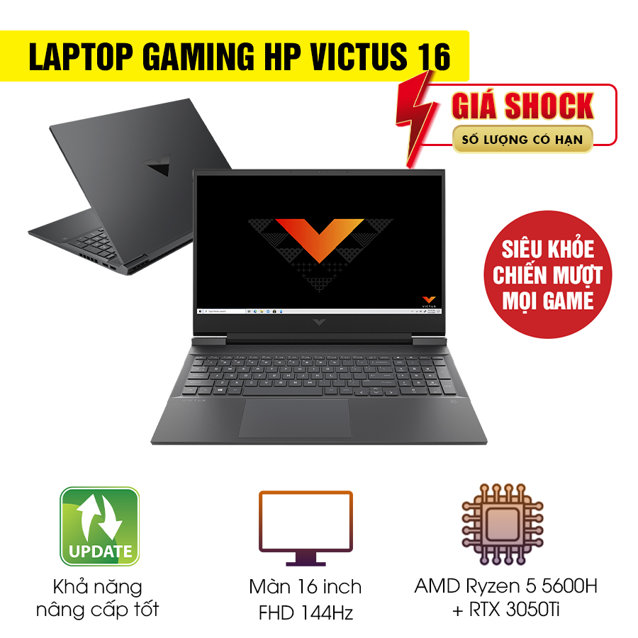 [Mới 100% Full box] Laptop HP Victus 16 2021 E0179ax 4R0V0PA- AMD Ryzen 5 5600H RTX 3050Ti