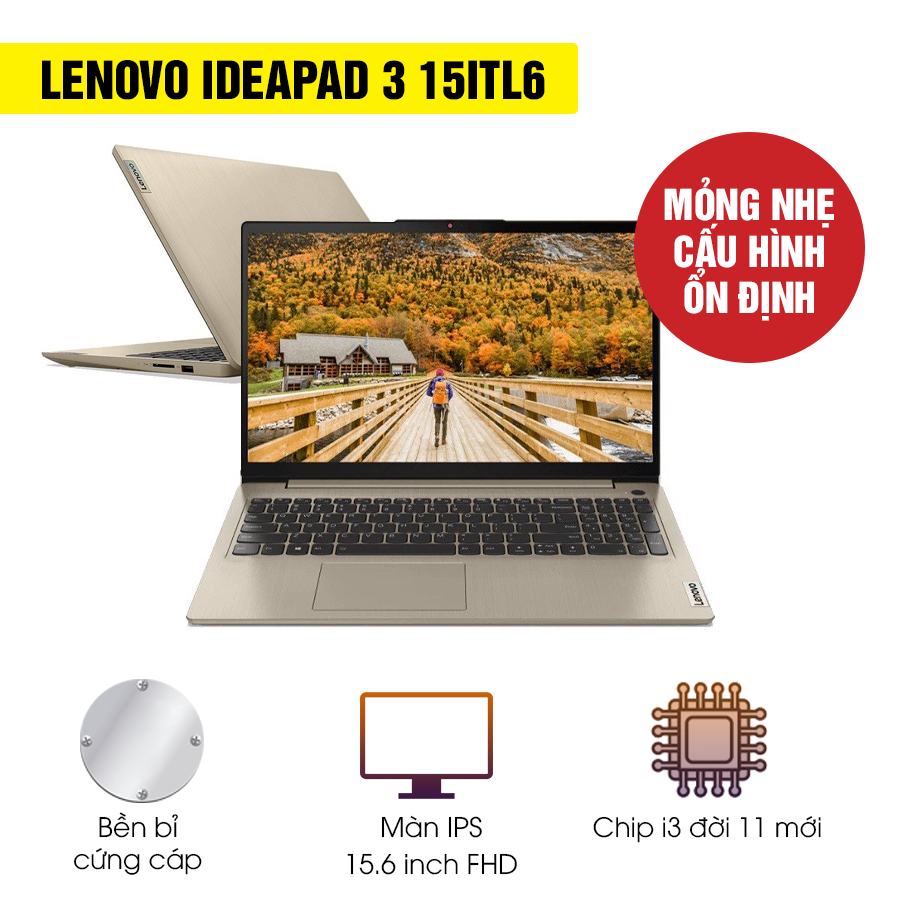 [Mới 100% Full Box] Laptop Lenovo IdeaPad 3 15ITL6 82H800M4VN - Intel Core i3