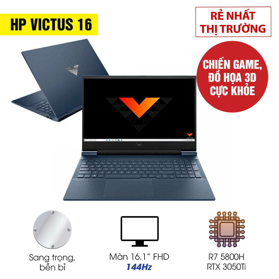 [Mới 100% Full Box] Laptop Gaming HP VICTUS 16 2021 e0170AX 4R0U7PA / e0168AX 4R0U6PA - AMD Ryzen 7 5800H RTX 3050Ti
