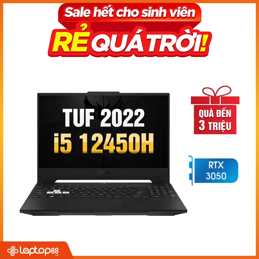 [Mới 100% Full Box] Laptop Asus TUF Dash 2022 F15 FX517ZC HN077W - Intel Core i5 12450H | RTX 3050 | RAM 8GB DDR5