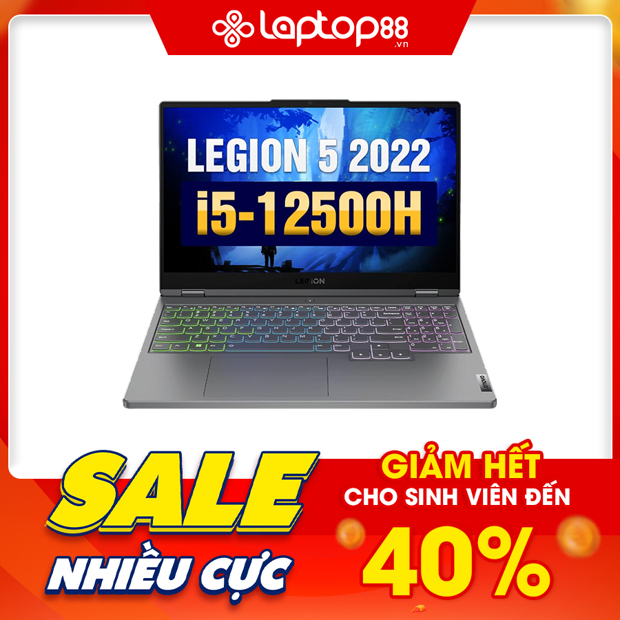 [New 100%] Lenovo Legion 5 15IAH7 82RC008LVN - Intel Core i5 - 12500H | RTX 3050 | 15.6 Inch Full HD 100% sRGB 165Hz