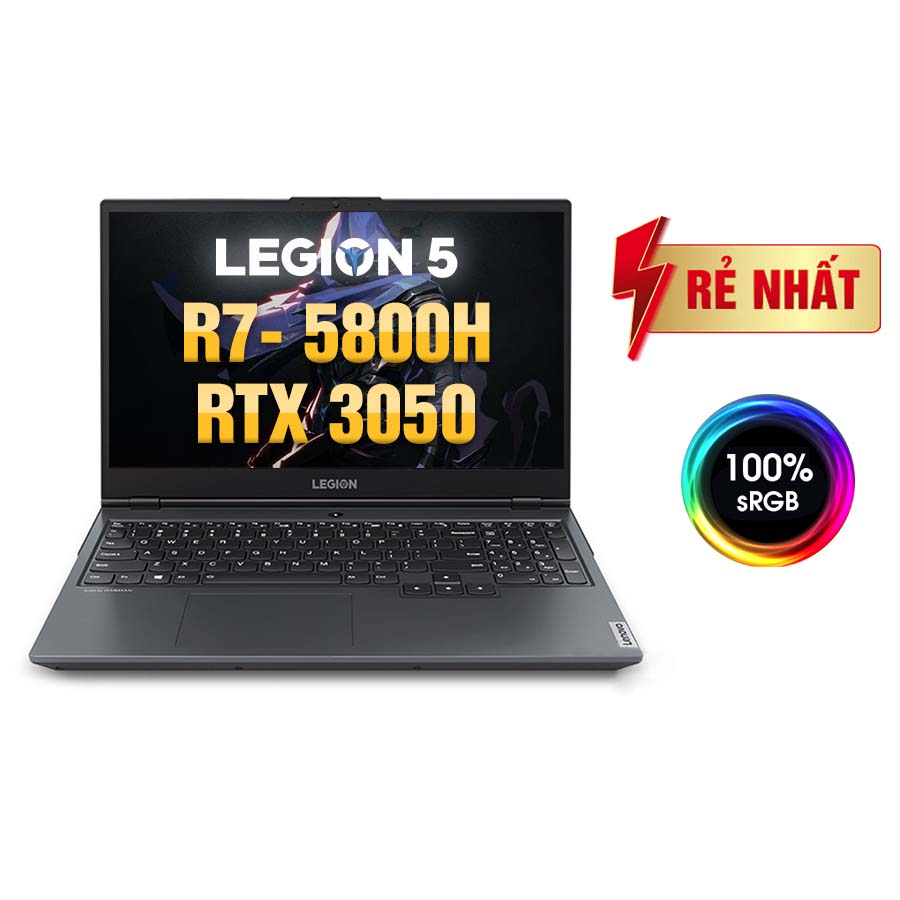 [New 100%] Laptop Lenovo Legion 5 R70002021 82JW00C4CD - AMD Ryzen 7 - 5800H | RTX 3050 | 15.6 Inch Full HD