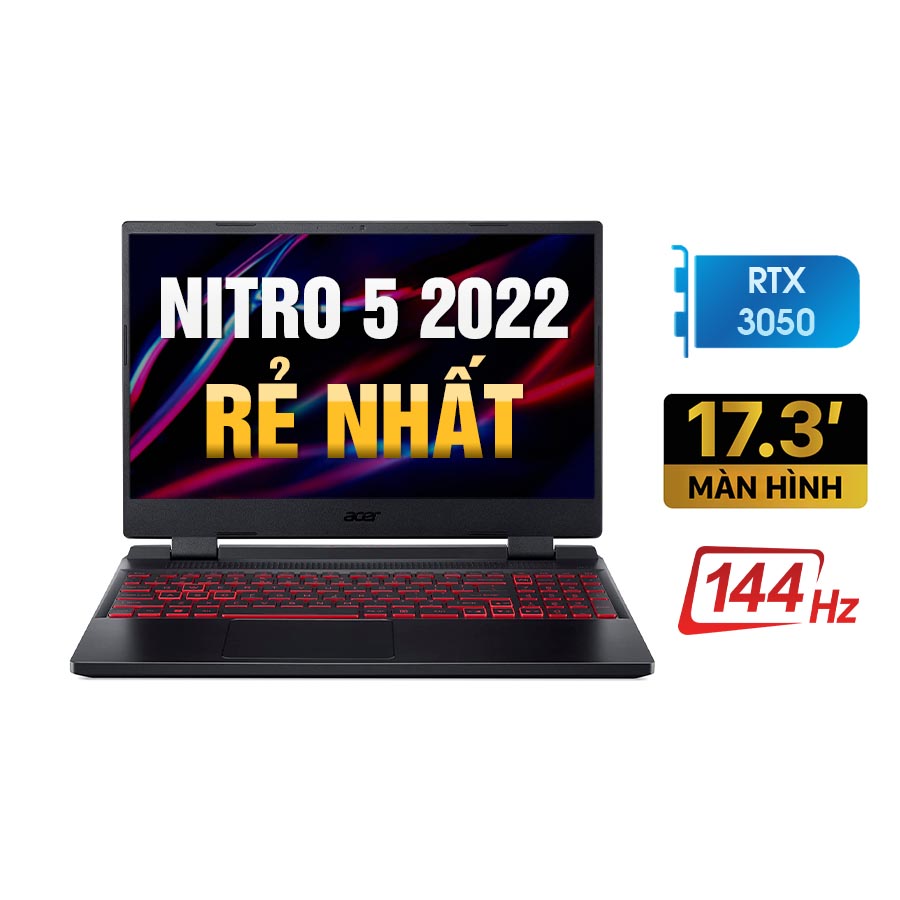 [New Outlet] Laptop Gaming Acer Nitro 5 AN517-55-5354 - Intel Core i5 - 12500H | RTX 3050 4GB | 17.3 Inch Full HD 144Hz