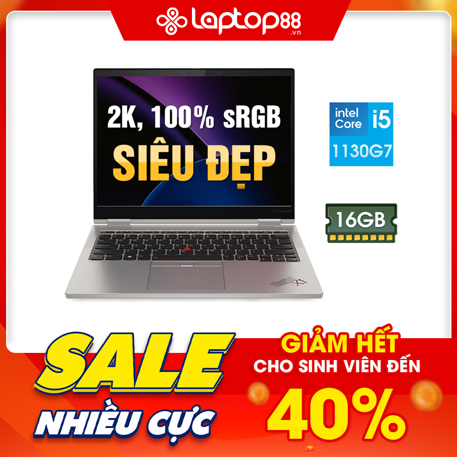 [Mới 100%] Lenovo ThinkPad X1 Titanium Yoga Gen 1 2 in 1 20QA00A8US | i5-1130G7 | 16GB | 13 inch 2K 100% sRGB (kèm bút)