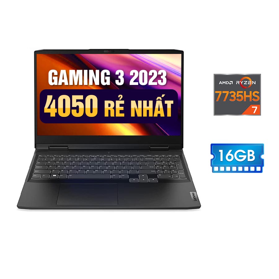 [New 100%] Laptop Lenovo IdeaPad Gaming 3 15ARH7 82SB00K9US - Ryzen 7 7735HS | 16GB | 512Gb | RTX 4050