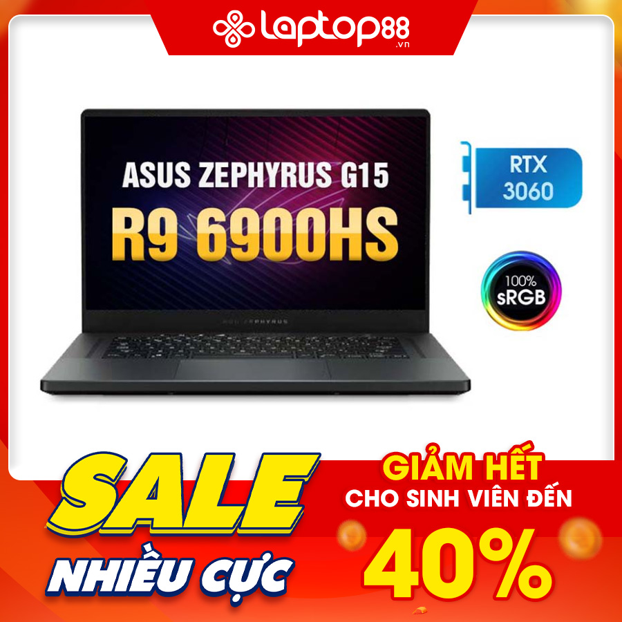 [Mới 100%] Laptop Asus ROG Zephyrus G15 GA503RM-M006B0 - Ryzen 9 6900HS | RTX 3060 | 16GB | 512GB | 15.6 inch 2K