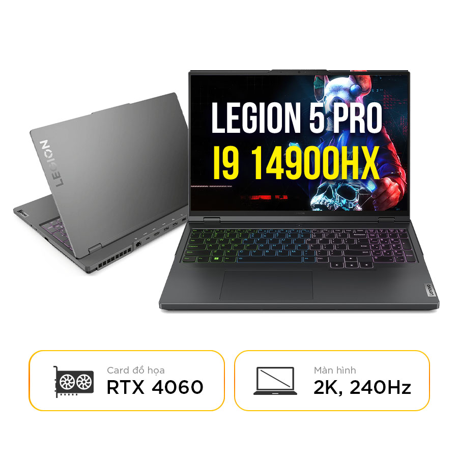 [New 100%] Laptop Lenovo Legion 5 Pro 16IRX9 83DF0047VN - Intel Core i9 - 14900HX | RTX 4060 | 16 Inch WQXGA 100% sRGB 240Hz