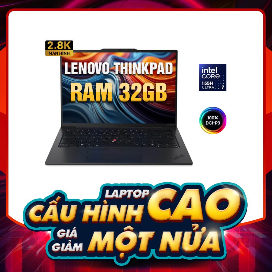 [New 100%] Laptop Lenovo ThinkPad X1 Carbon Gen 12 21KC0000CD - Intel Ultra 7-155H | 32GB | SSD 1TB | 14 inch 2.8K