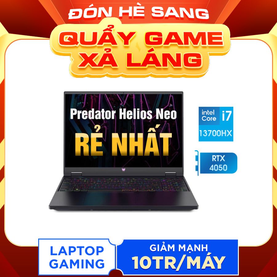 [New 100%] Laptop Acer Gaming Predator Helios Neo 16 PHN16-71-73RR NHQMAAA001 - Intel Core i7-13700HX | RTX 4050 | 15.6" WUXGA