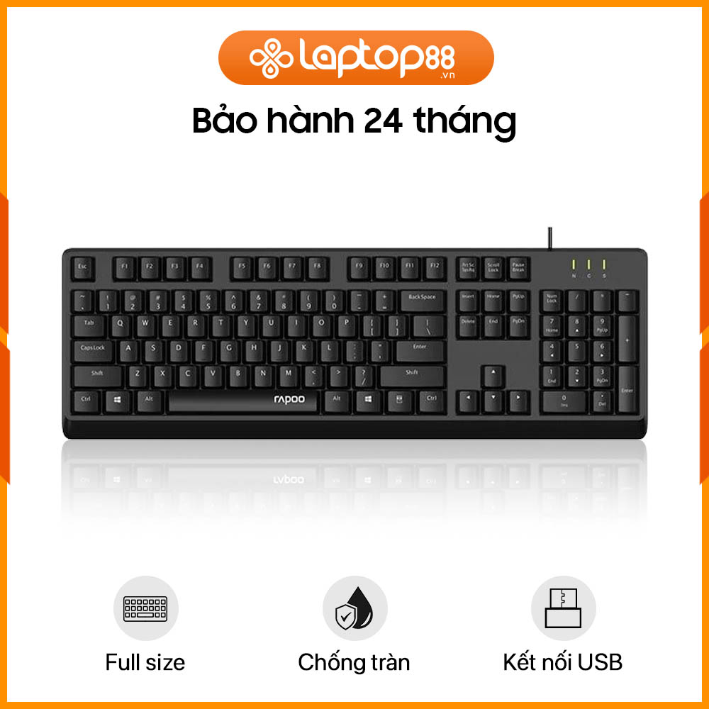 [New 100%] Bàn Phím Máy Tính RAPOO NK1900 Black 12248