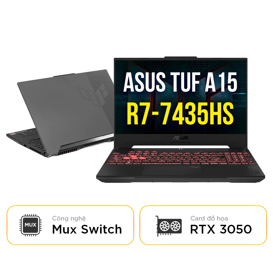 [New 100%] Laptop ASUS TUF Gaming A15 FA506NCR-HN047W - AMD R7-7435HS | 16GB DDR5 | RTX 3050 | 15.6 Full HD 144Hz