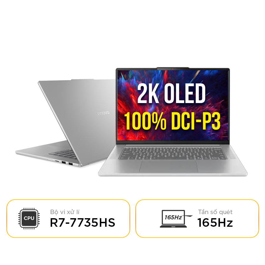 [New 100%] Laptop Lenovo IdeaPad Slim 5 OLED 15ARP10 83J3001DVN / 83J3002SVN  - AMD Ryzen™ 7 7735HS | 15.1 inch 2K OLED 100% DCI-P3 165Hz