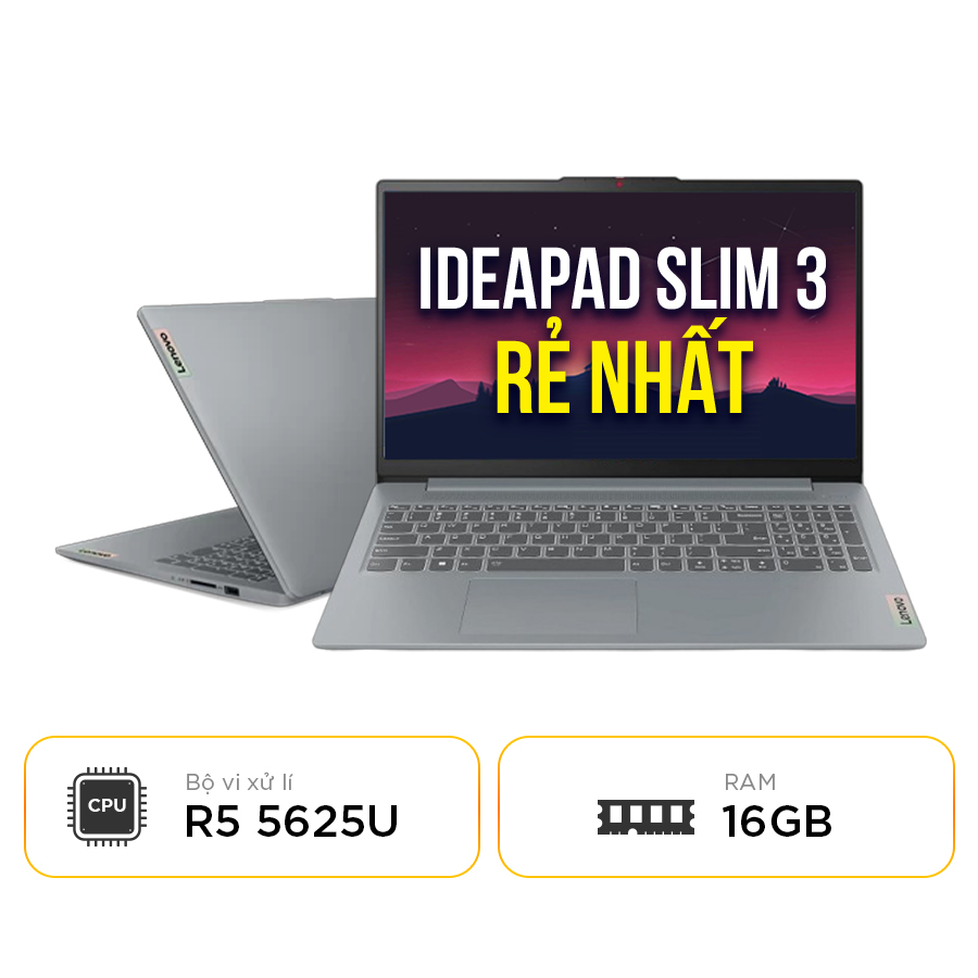 [New 100%] Laptop Lenovo IdeaPad Slim 3 15ABR8 82XM00MDVN - Ryzen 5 5625U