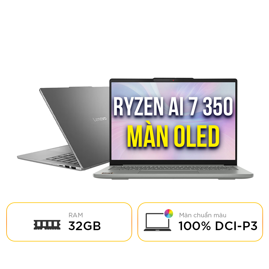 [New 100%] Laptop Lenovo IdeaPad Slim 5 14AKP10 83HX001JVN Ryzen AI 7 350 | 32GB | 1TB | AMD Radeon 860M | 14