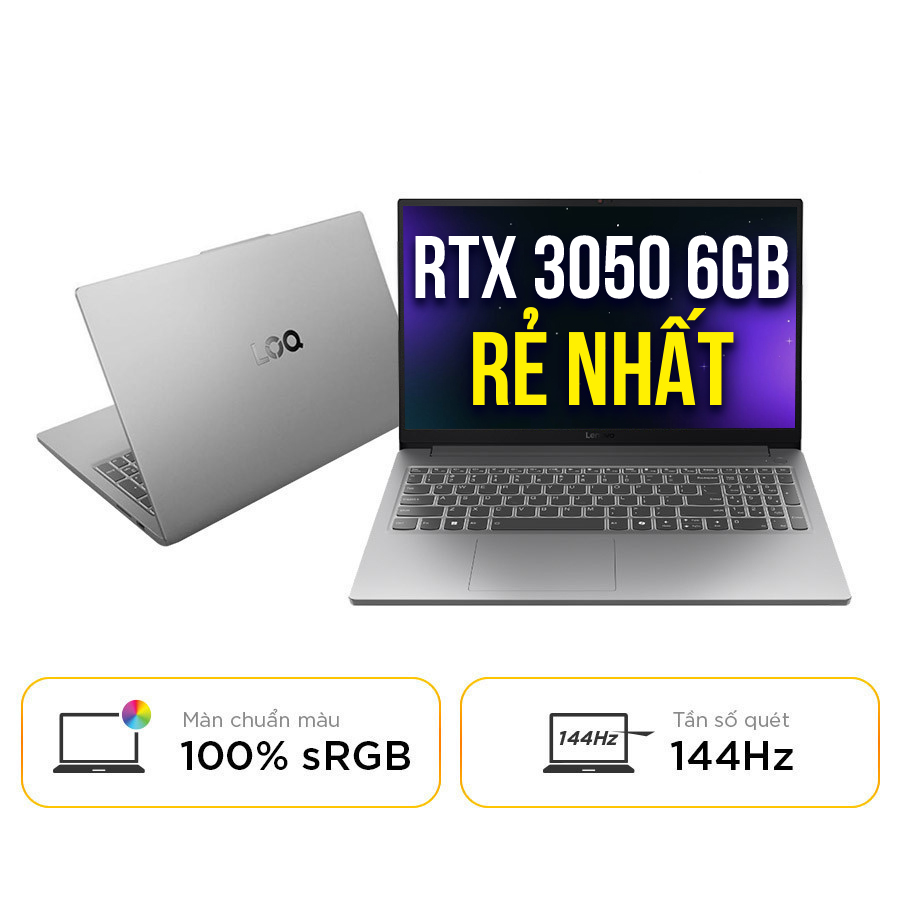 [New 100%] Laptop Lenovo LOQ Essential 15IAX9E  83LK0079VN - Intel i5-12450HX | RAM 16GB | SSD 512GB | RTX™ 3050 | 15.6 inch Full HD 144Hz 100% sRGB