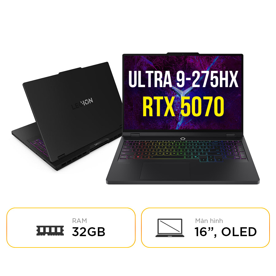 [New 100%] Laptop Lenovo Legion Pro 5 16IAX10 83F3002GVN - Intel Ultra 9-275HX | RTX 5070 | 16 Inch WQXGA OLED 100%DCI-P3