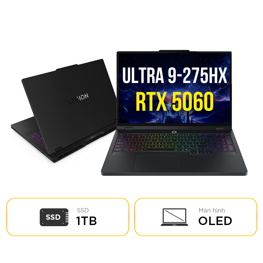 [New 100%] Laptop Lenovo Legion Pro 5 16IAX10 83F3003VVN - Intel Ultra 9-275HX | RTX 5060 | 16 Inch WQXGA OLED 100%DCI-P3