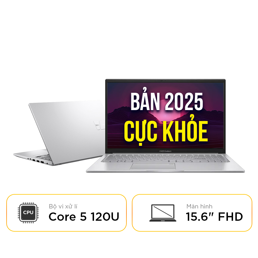 [New 100%] Laptop ASUS Vivobook 15 X1504VA-BQ165W - Core 5 120U | 15.6 Inch FHD