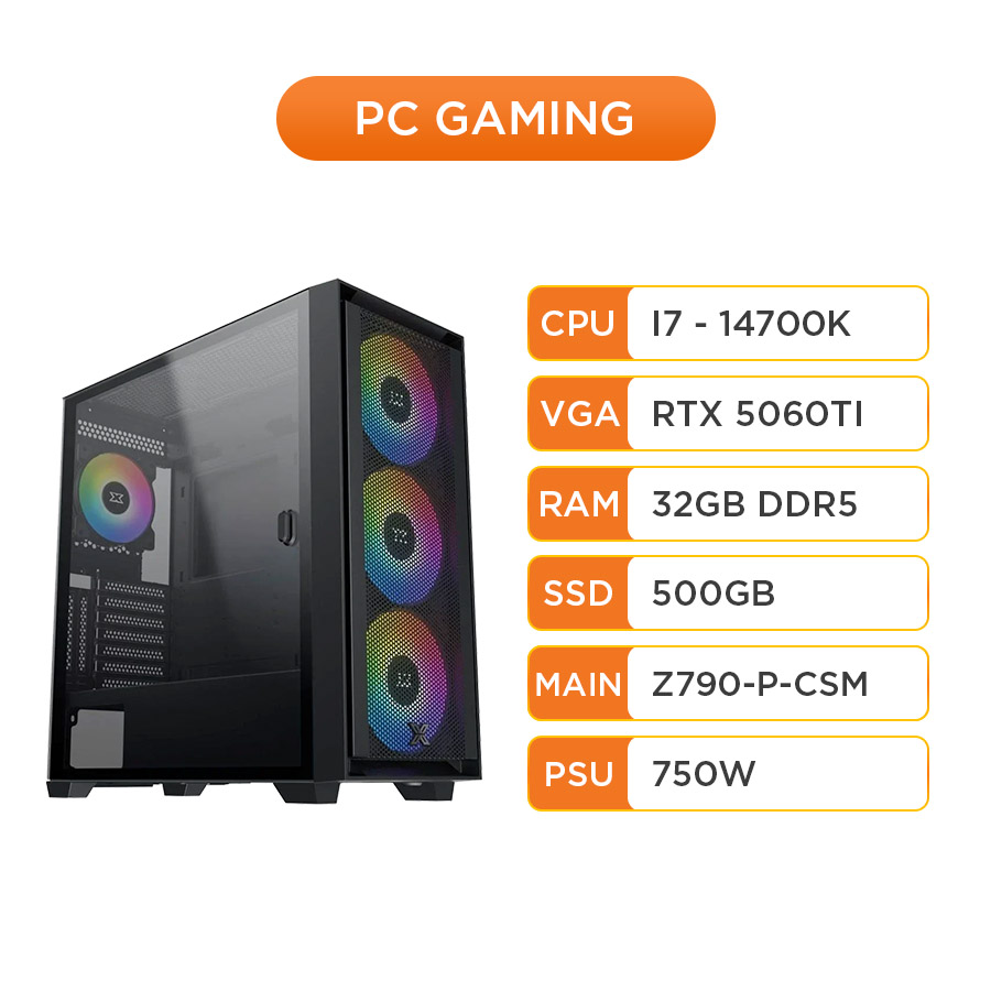 [New 100%] PC Gaming i7 14700K | RTX 5060 Ti