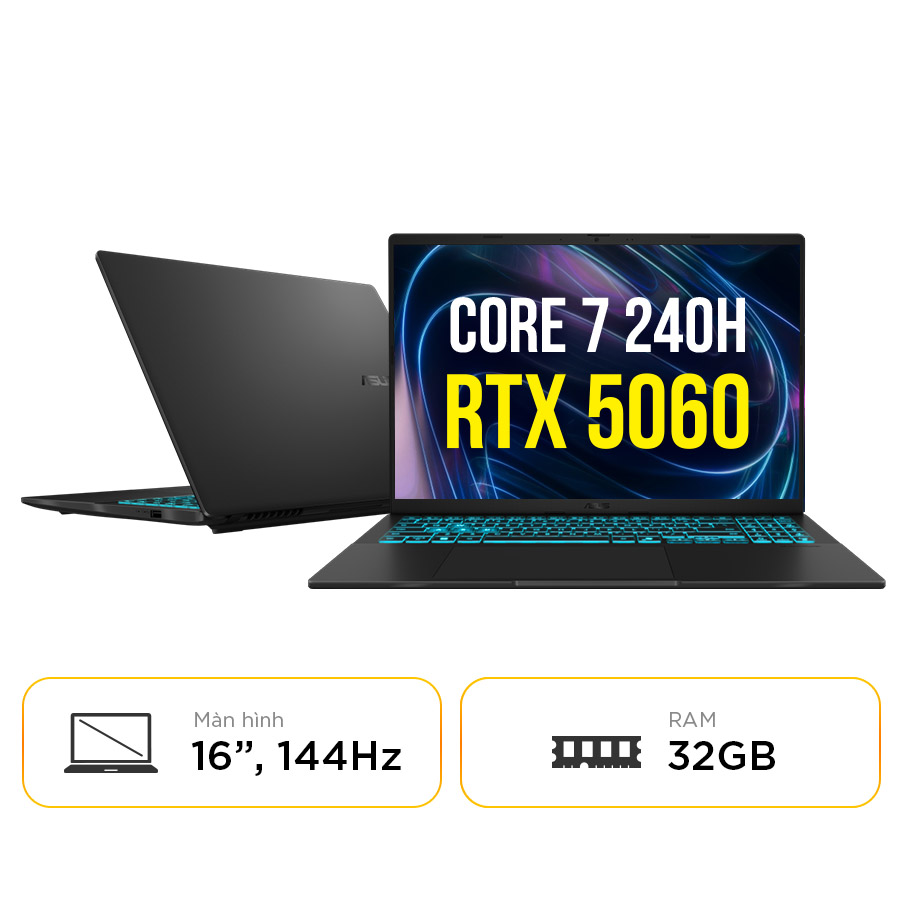 [New 100%] Laptop Asus Gaming V16 V3607VM-RP044W - Core 7 240H | RTX 5060 | 16 Inch 144Hz