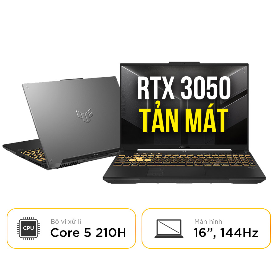 [New 100%] Laptop Gaming Asus TUF F16 FX607VJ-RL034W - Intel Core 5 210H | RTX 3050 | 16 Inch 144Hz