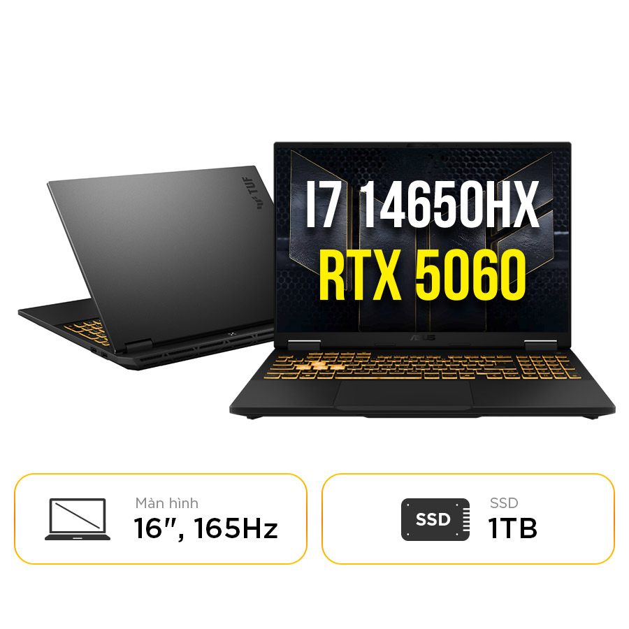 [New 100%] Laptop Asus TUF Gaming F16 FX608JMR-RV048W - Intel i7 14650HX | RTX 5060 8GB | 16 Inch WUXGA 165Hz