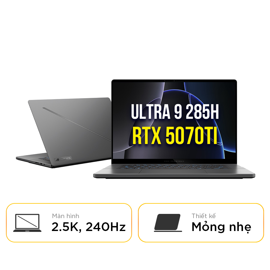 [New 100%] Laptop Asus Rog Zephyrus G16 GU605CR-QR107W - Intel Core Ultra 9 | 32GB | 1TB | 16 Inch WQXGA 240Hz