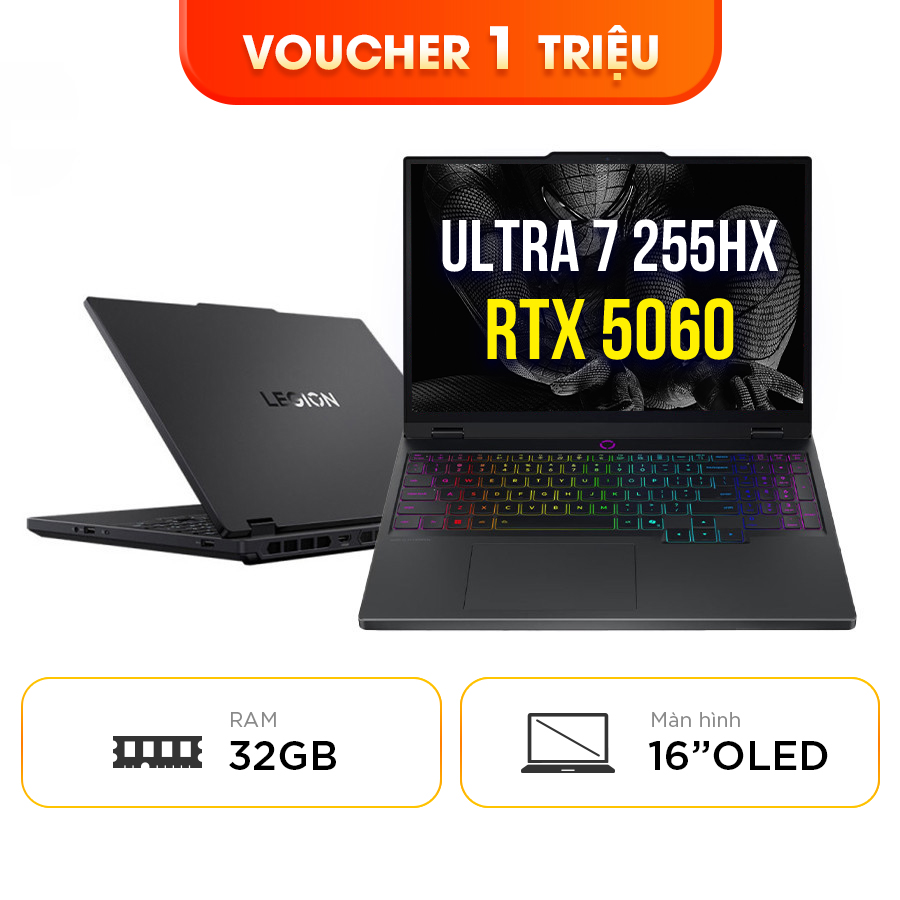 [New 100%] Laptop Gaming Lenovo Legion 5  15IAX10 83F0003CVN -  Ultra 7 255HX | 32GB | 1TB | RTX 5060 | 16 Inch 165Hz 