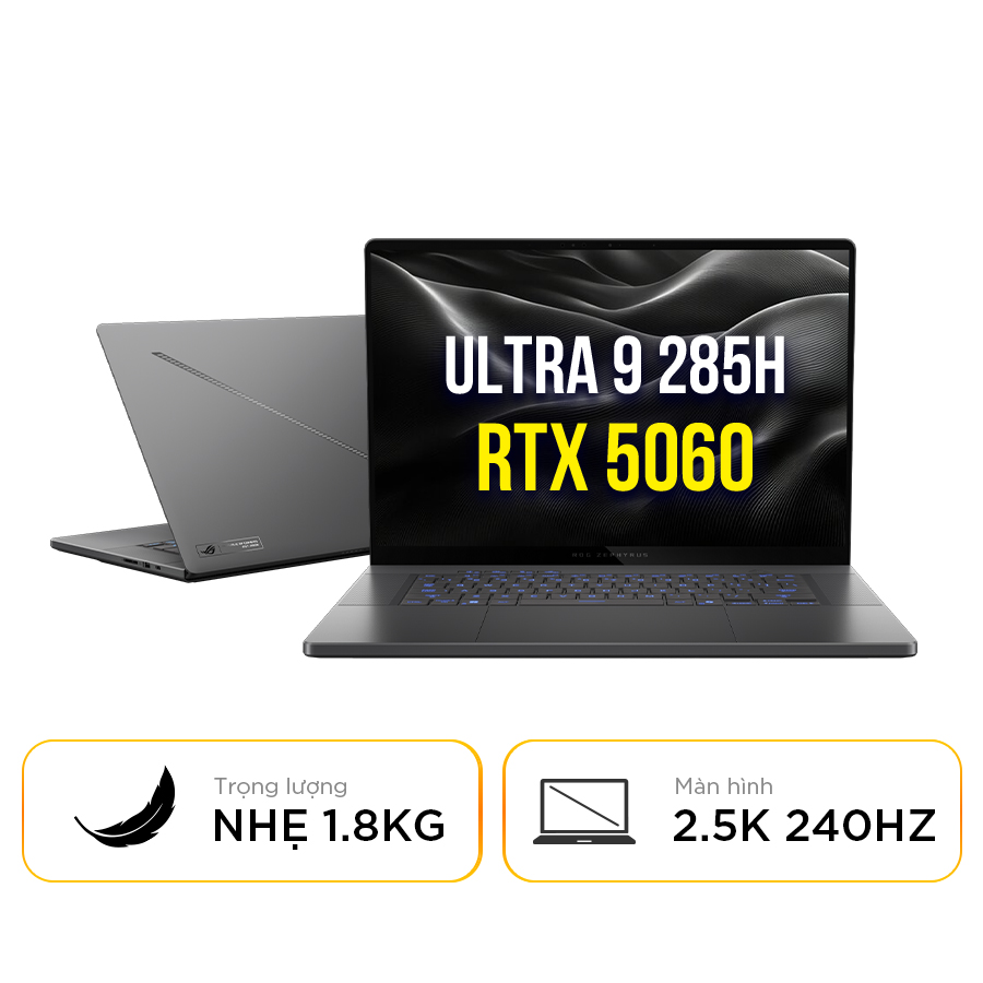 [New 100%] Laptop Asus Rog Zephyrus G16 GU605CM-QR078W - U9 285H | 32GB | 1TB | 16 Inch WQXGA 240Hz