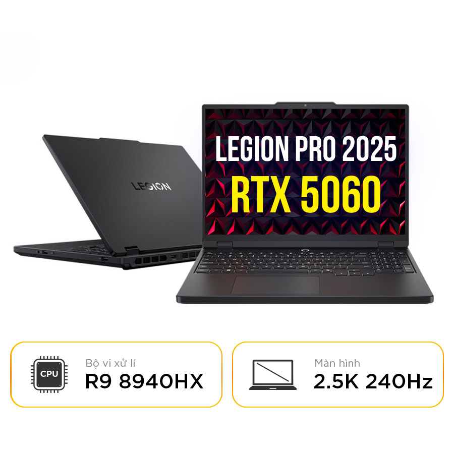 [New 100%] Lenovo Legion R7000P 2025 ADR10 83LT0023CD - AMD Ryzen 9 8940HX | RTX 5060 | 16 Inch 2.5K 240Hz 100% sRGB
