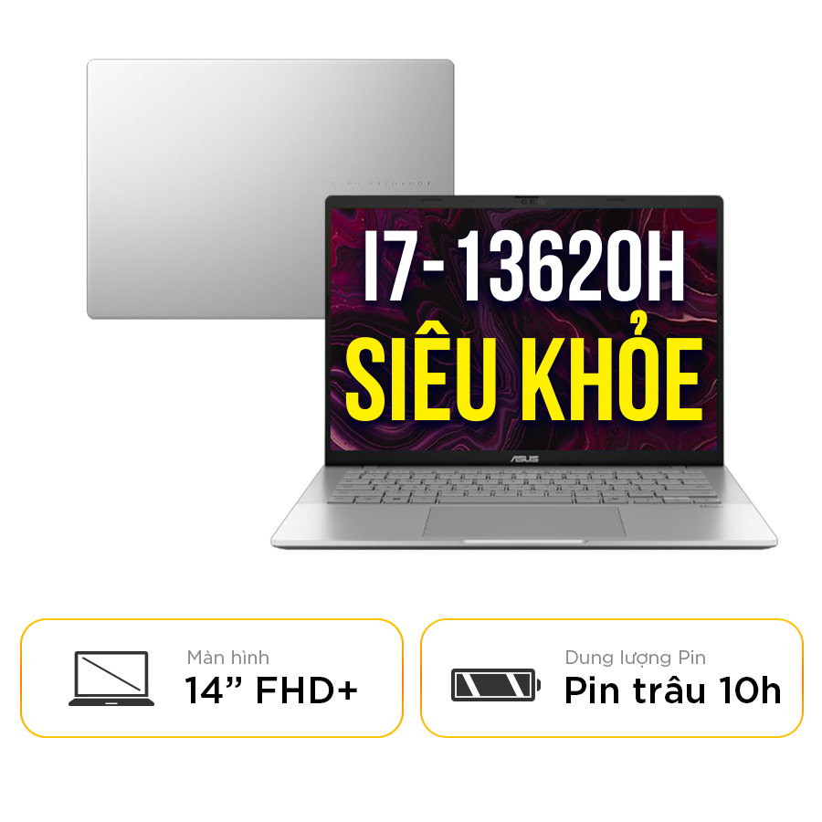 [New 100%] Laptop Asus Vivobook S14 S3407VA-LY053W - Intel i7-13620H | 14 Inch WUXGA