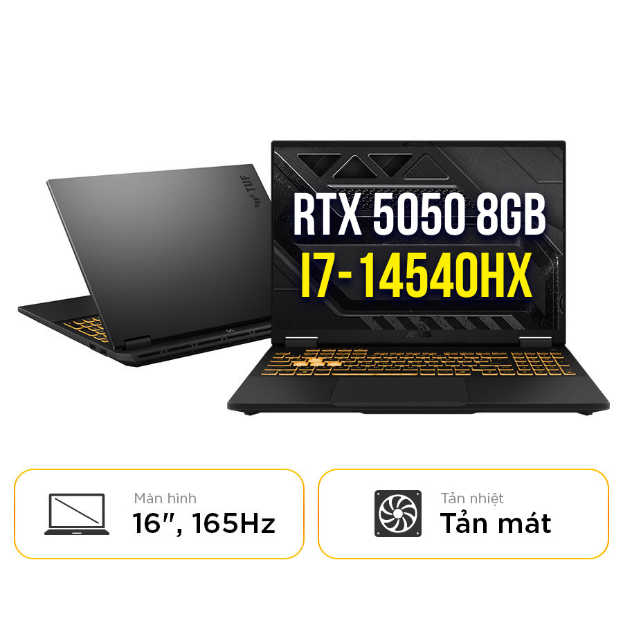 [New 100%] Laptop Asus TUF Gaming F16 FX608JHR-RV037W - Intel i7 14650HX | RTX 5050 8GB | 16 Inch WUXGA 165Hz